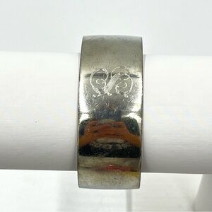 Vintage NEM Pewter Cuff Bracelet Engraved With the Initial “S”